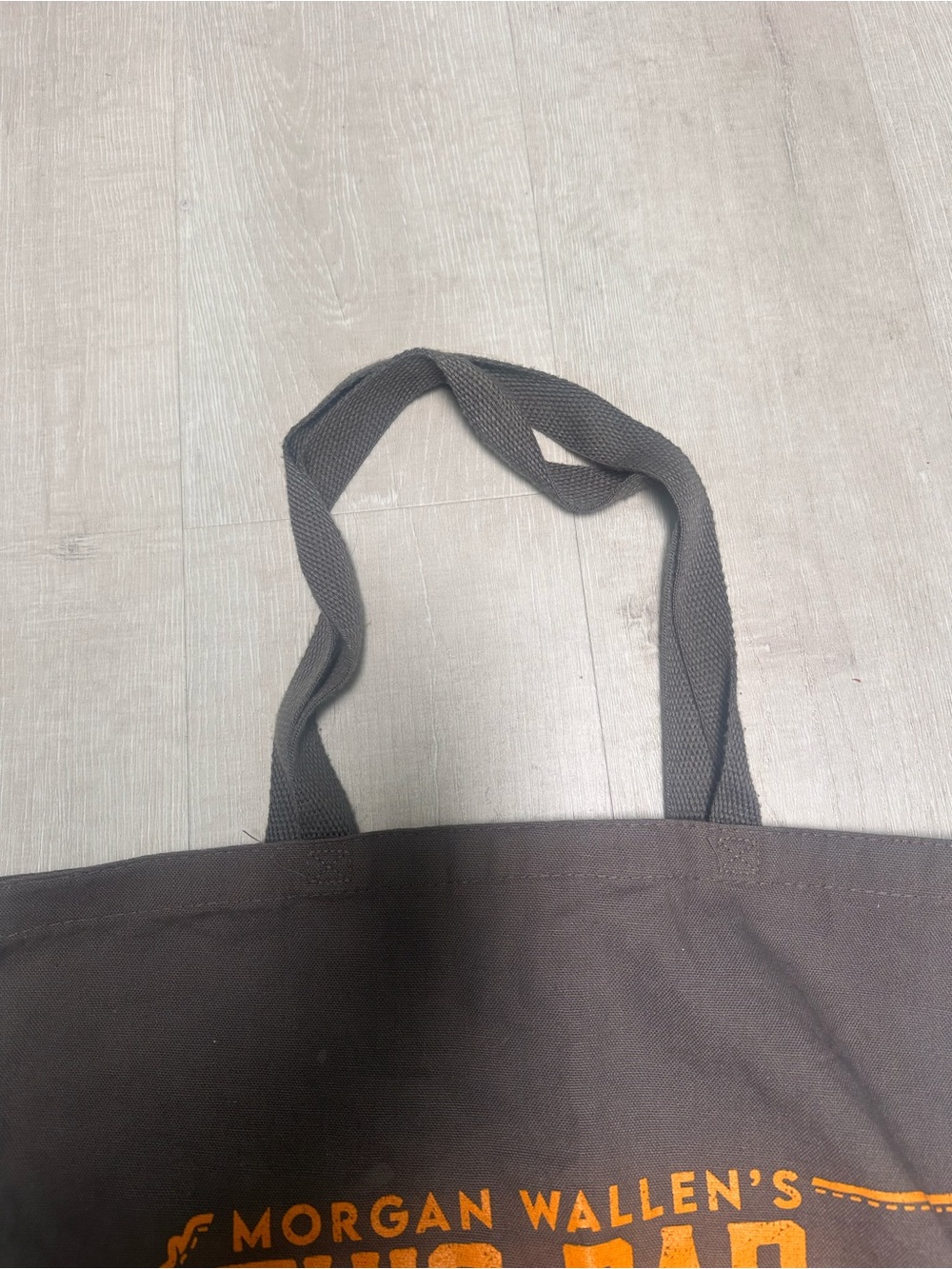 Morgan Wallen This Bar Dark Grey Canvas Tote with Orange Logo - Picture 3 of 4
